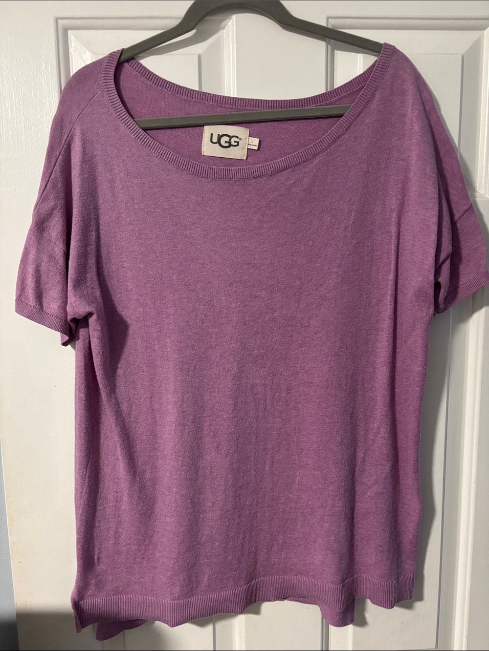 UGG Women's Lilac Short Sleeve Knit Top Size Large